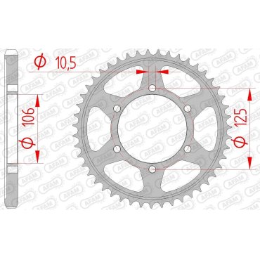 Зірка AFAM 525 Steel Chainwheel - Triumph [Silver]