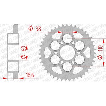 Зірка AFAM 525 Steel Chainwheel - Ducati [Silver]