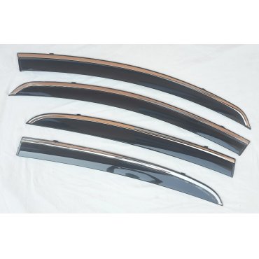 Opel Corsa E 2014+ ветровики дефлекторы окон ASP с молдингом нержавеющей стали / sunvisors