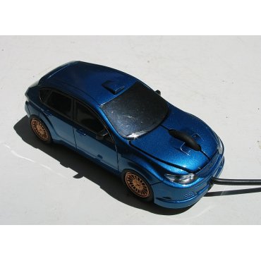 мышка компьютерная проводная Subaru Impreza голубая