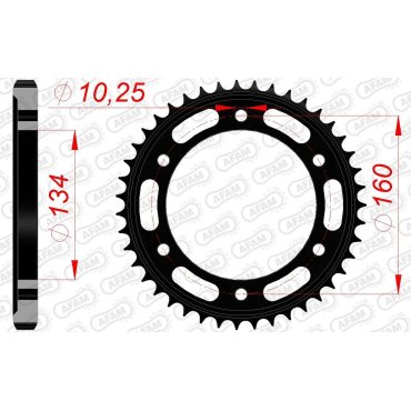 Зірка AFAM 530 Steel Chainwheel - Honda [Black]