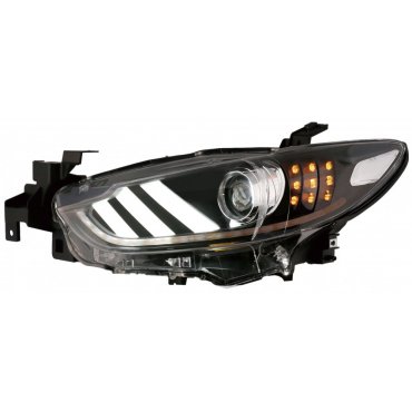 Mazda 6 оптика передняя тюнинг, фары под ксенон стиль Mustang 