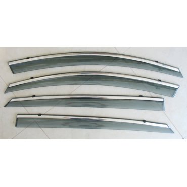 Kia Optima  2011- (K5) ветровики дефлекторы окон ASP с молдингом нержавеющей стали / sunvisors