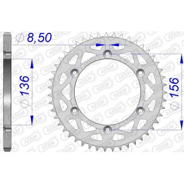 Зірка AFAM 520 Aluminium Chainwheel - Sherco [Silver]