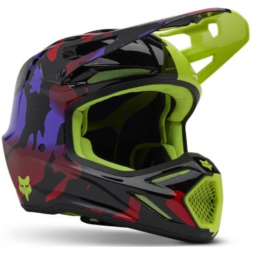 Шолом FOX V3 Helmet - THROTTLE [Flo Yellow]