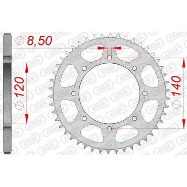 Зірка AFAM 520 Steel Chainwheel - Kawasaki [Silver]