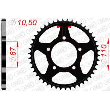 Зірка AFAM 520 Steel Chainwheel - Suzuki [Black]