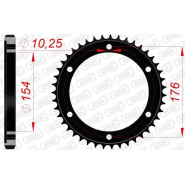 Зірка AFAM 530 Steel Chainwheel - Honda [Black]