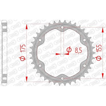 Зірка AFAM 525 Steel Chainwheel - KTM [Black]