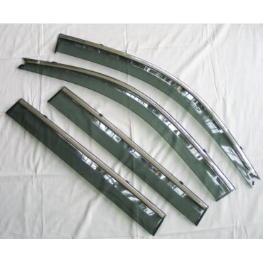 Toyota Land Сruiser 120 Prado  ветровики дефлекторы окон ASP с молдингом нержавеющей стали / sunvisors